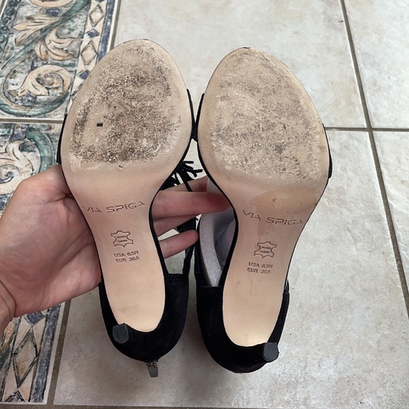 Black fringe suede heels - Picture 3 of 6